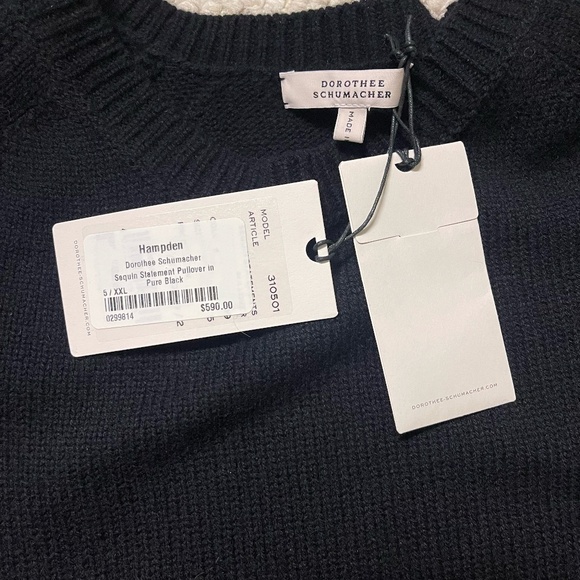 NWT Dorothee Schumacher Sequin Statement Pullover in Pure Black - Size XXL - Picture 12 of 13